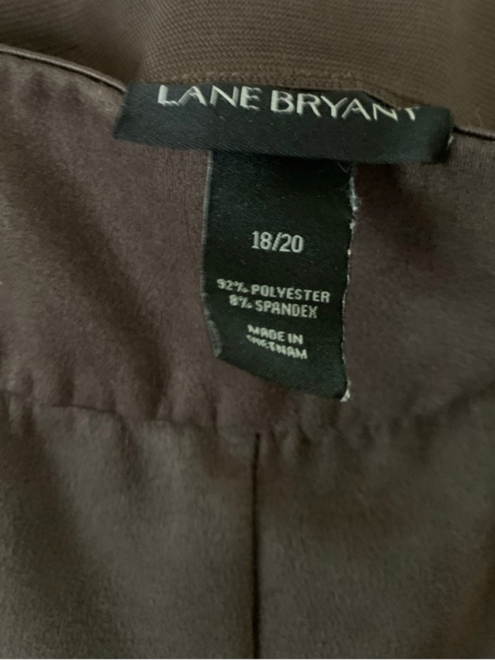 Lane Bryant Men's Dark Brown Stretch Polyester Pants